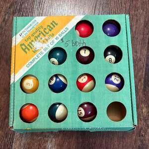 American Billiards Pool Cue Balls Set With Original Box Vintage USA
